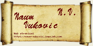 Naum Vuković vizit kartica